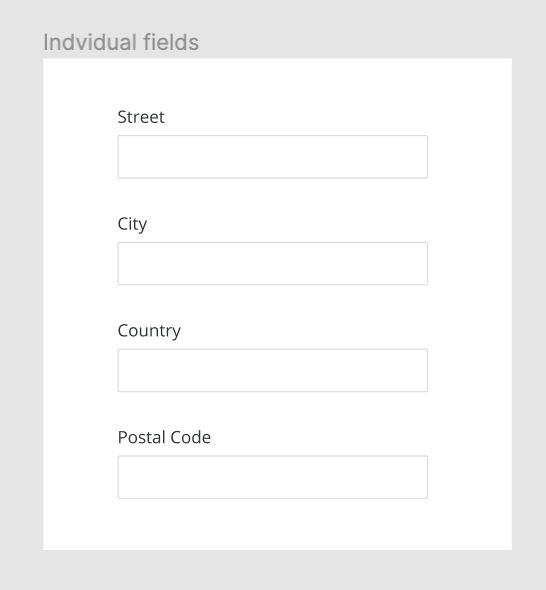 Separate address fields
